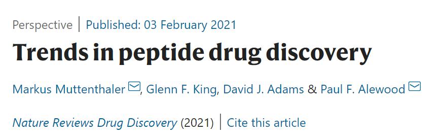 《自然》雜志：發(fā)現(xiàn)多肽藥物有什么趨勢？
